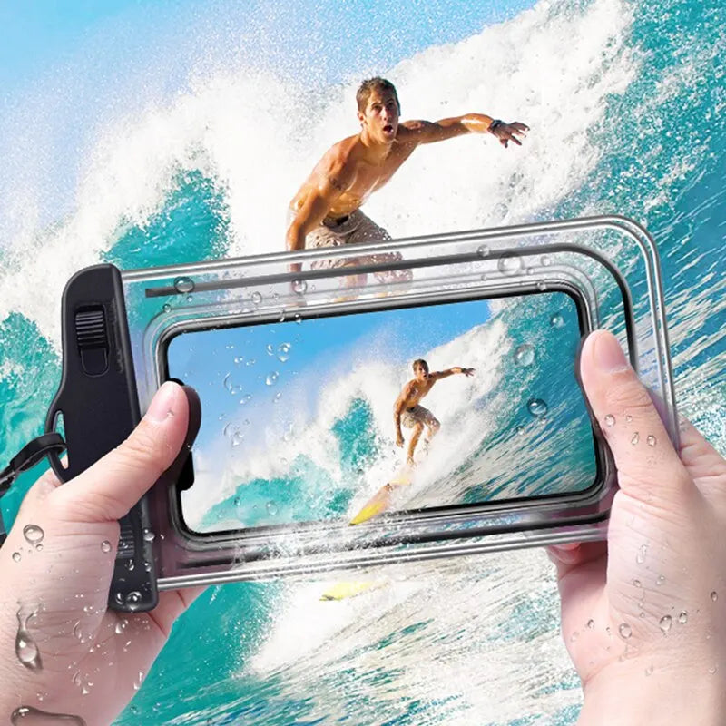 1pcs Universal Waterproof Phone Pouch Cellphone Dry Bag Case Underwater Phone Protector PV Cover for Kayaking, Beach, fishing