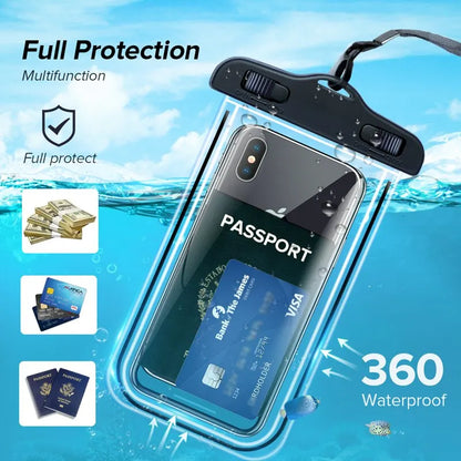 1pcs Universal Waterproof Phone Pouch Cellphone Dry Bag Case Underwater Phone Protector PV Cover for Kayaking, Beach, fishing
